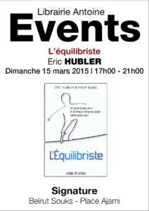 Affiche de l'évènement : Eric Hubler à la librairie Antoine